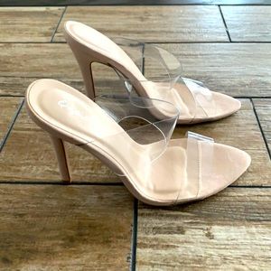 Miss Lola Clear Nude Heels